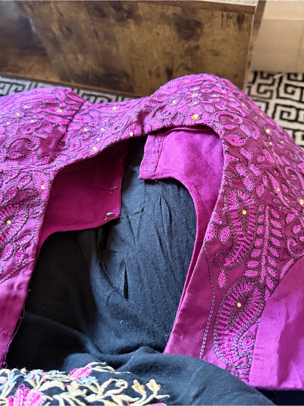 Embroidered Magenta Women's blouse or crop